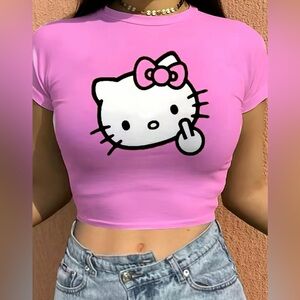 Pink Hello Kitty Crop Top
